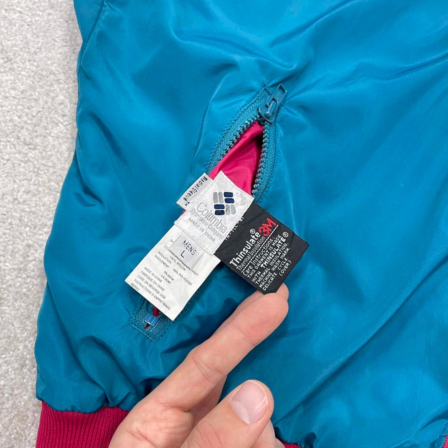 00s reversible Columbia technical jacket L men's blue pink y2k style windbreaker autumn