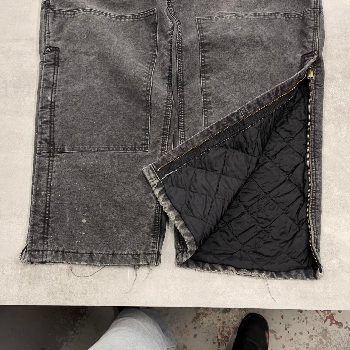 Mens Black  Carhartt overalls W40 L28 baggy canvas 90s style carpenter dungarees