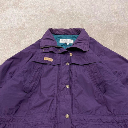 Vintage y2k Columbia technical walking jacket purple Padded coat with pockets and patch logo