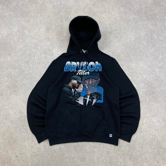 Black vintage Russell hoodie Medium Bryson Tiller