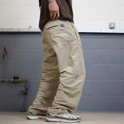 Y2K The North Face technical pants beige Loose hiking style TNF trousers embroidered