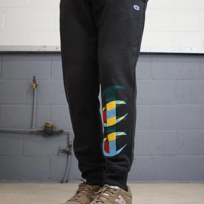 Y2k black Champion joggers S mens comfy sweatpants print logos