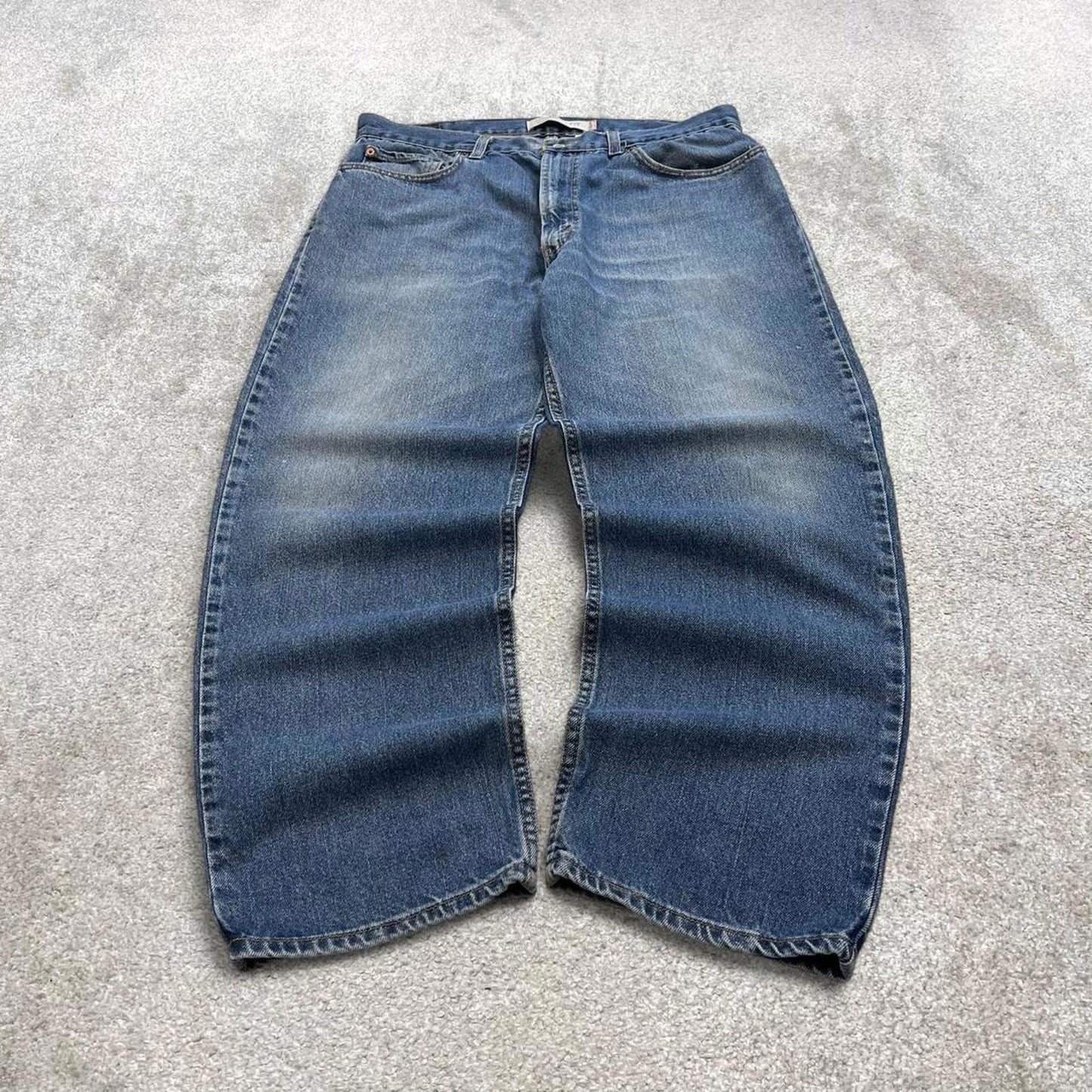 Blue Levi's 550 baggy jeans W38L30 relaxed fit denim 90s skater style pants red tab 100% cotton