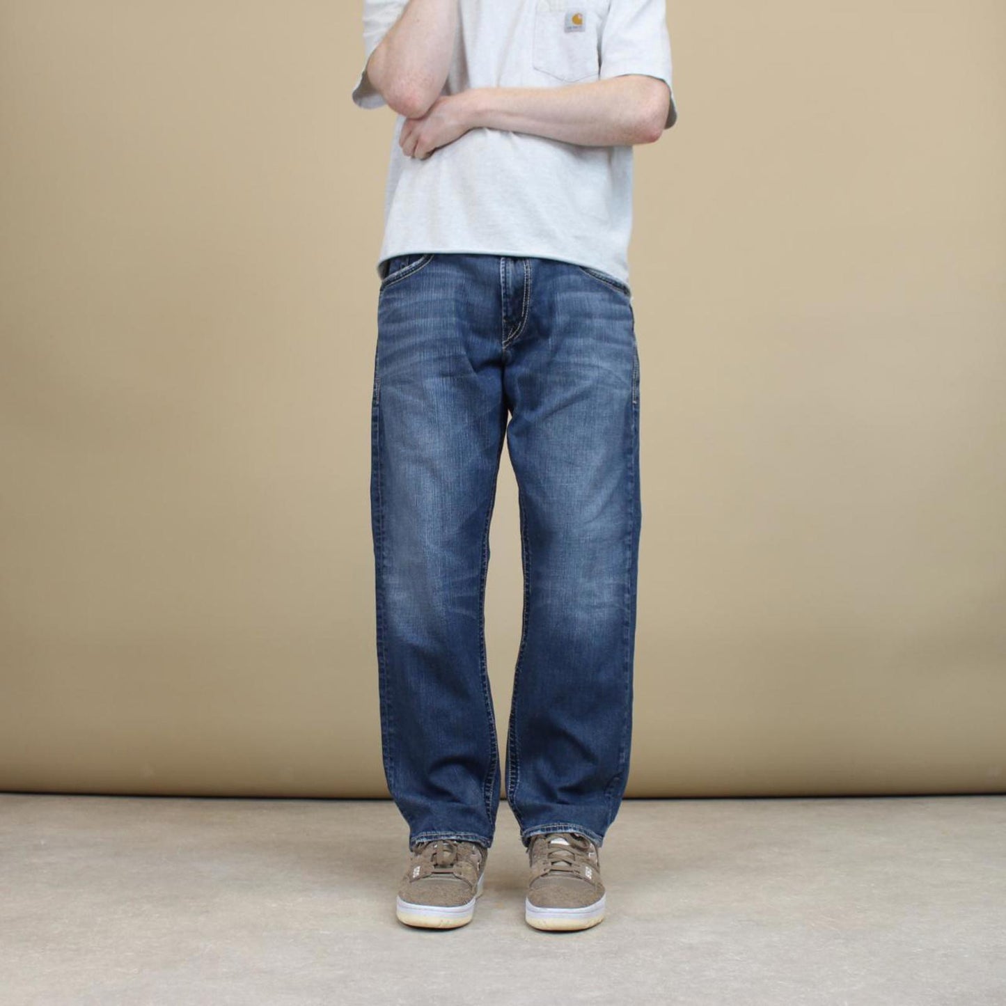 Blue embroidered y2k jeans W36L30