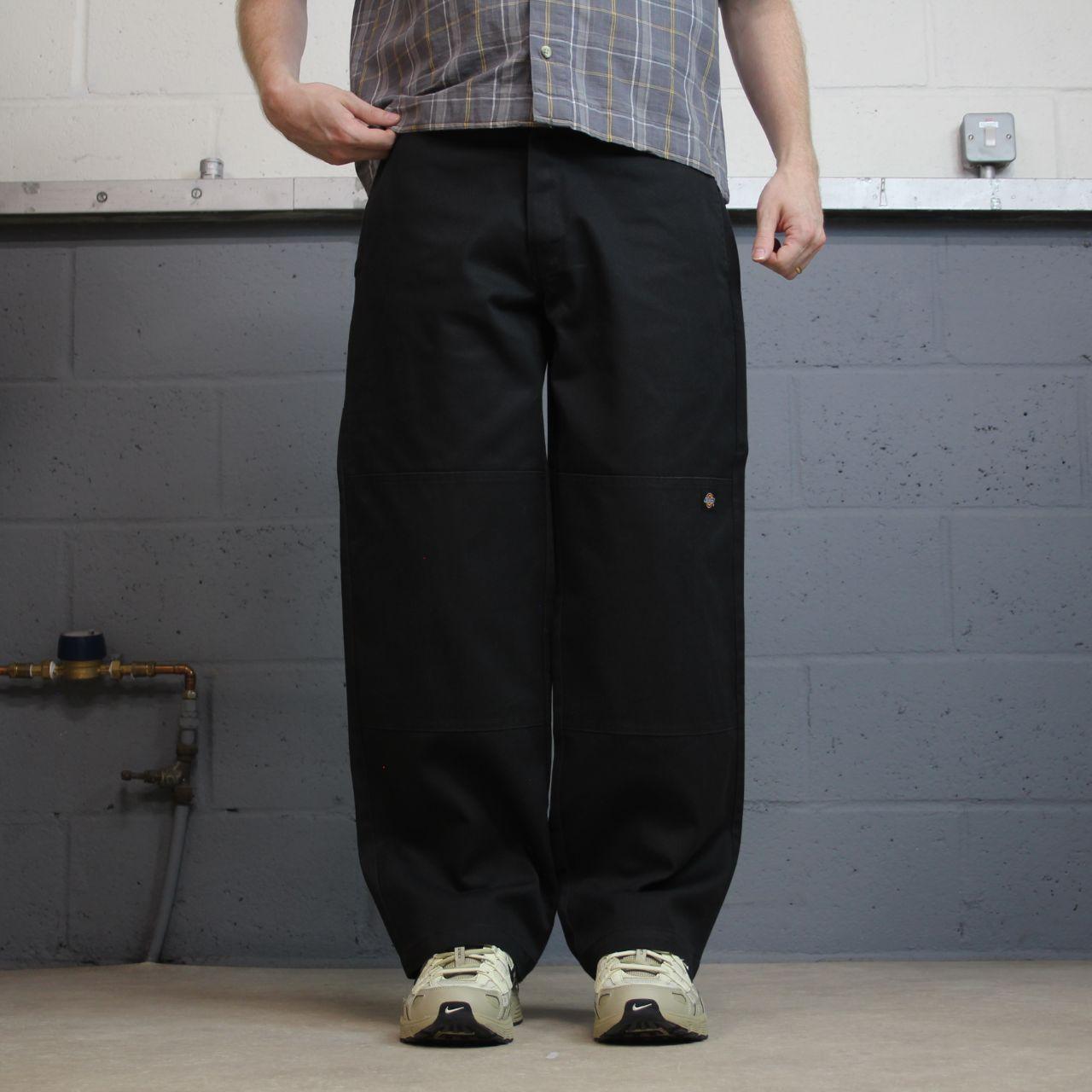 Dickies baggy double knee pants black W34L30 Wide leg chino skate style cargo work trousers