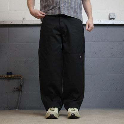 Dickies baggy double knee pants black W34L30 Wide leg chino skate style cargo work trousers