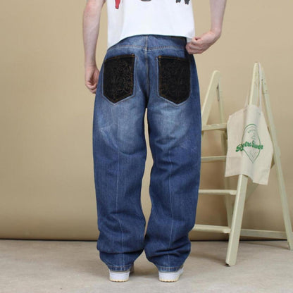 Blue embroidered Makavelli jeans W34L31 loose y2k style denim
