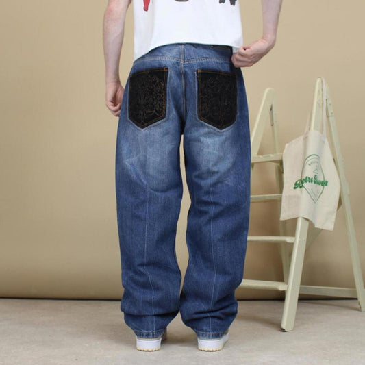 Blue embroidered Makavelli jeans W34L31 loose y2k style denim