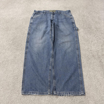 Vintage baggy Lee carpenter jeans y2k blue Loose leg skater style utility workwear trousers