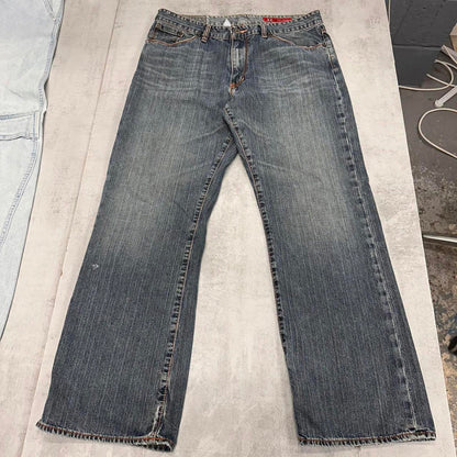 Blue X2 denim jeans W34L30 loose denim y2k skater jeans stitch design