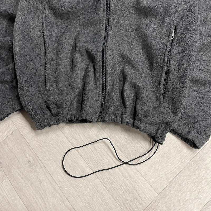 Y2K Columbia technical fleece m men’s grey full zip up autumn adjustable waist