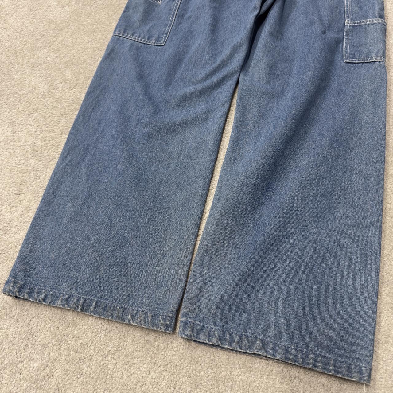 Vintage denim dungarees 00s big smith overalls blue loose leg bib & brace utility workwear