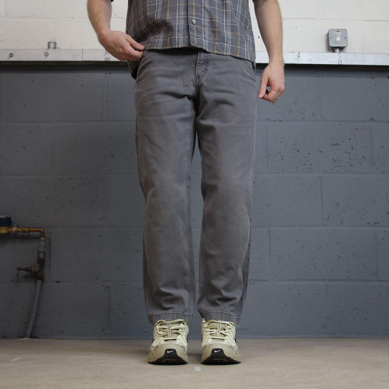 Carhartt carpenter pants y2k relaxed utility trousers grey Straight leg skater style workwear pants