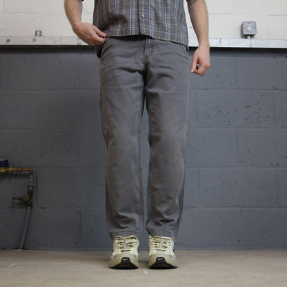 Carhartt carpenter pants y2k relaxed utility trousers grey Straight leg skater style workwear pants