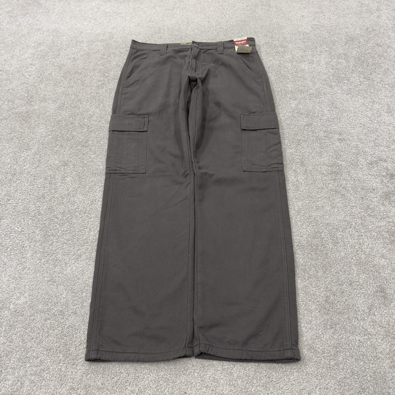 Wrangler fleece lined cargo pants y2k grey Straight leg skater work utility pants