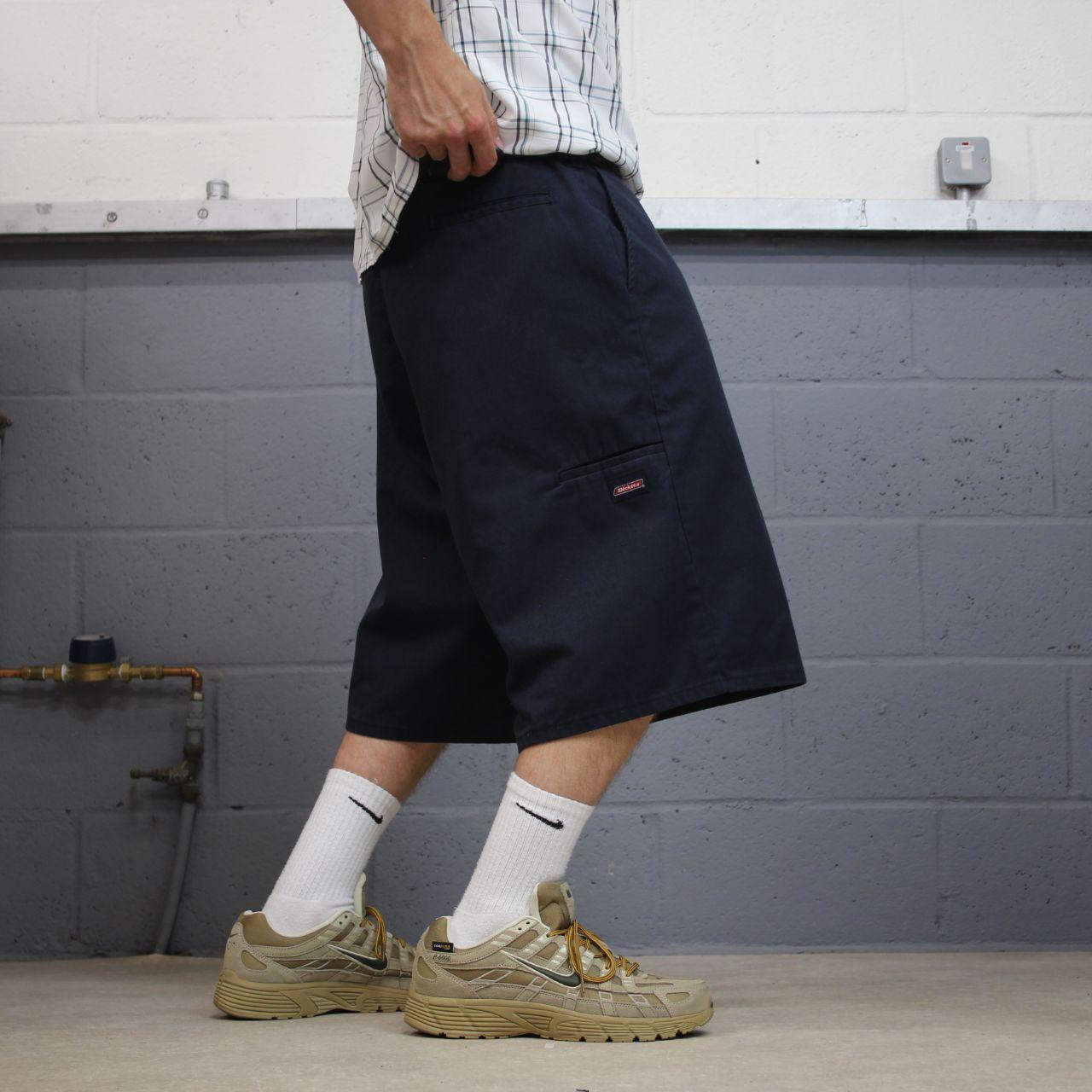 Dickies baggy carpenter shorts chino navy Chino style skater shorts long wide leg festival