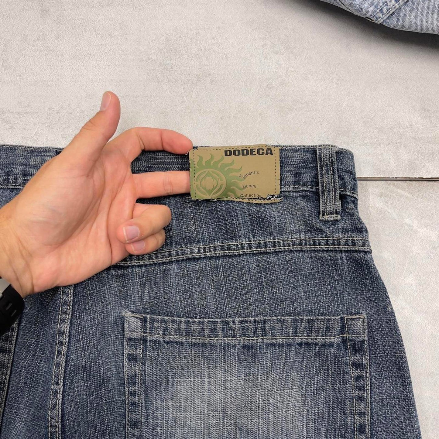 Baggy Dodeca skate jorts W36 wide leg denim 90s style skater shorts