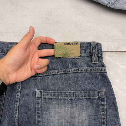 Baggy Dodeca skate jorts W36 wide leg denim 90s style skater shorts