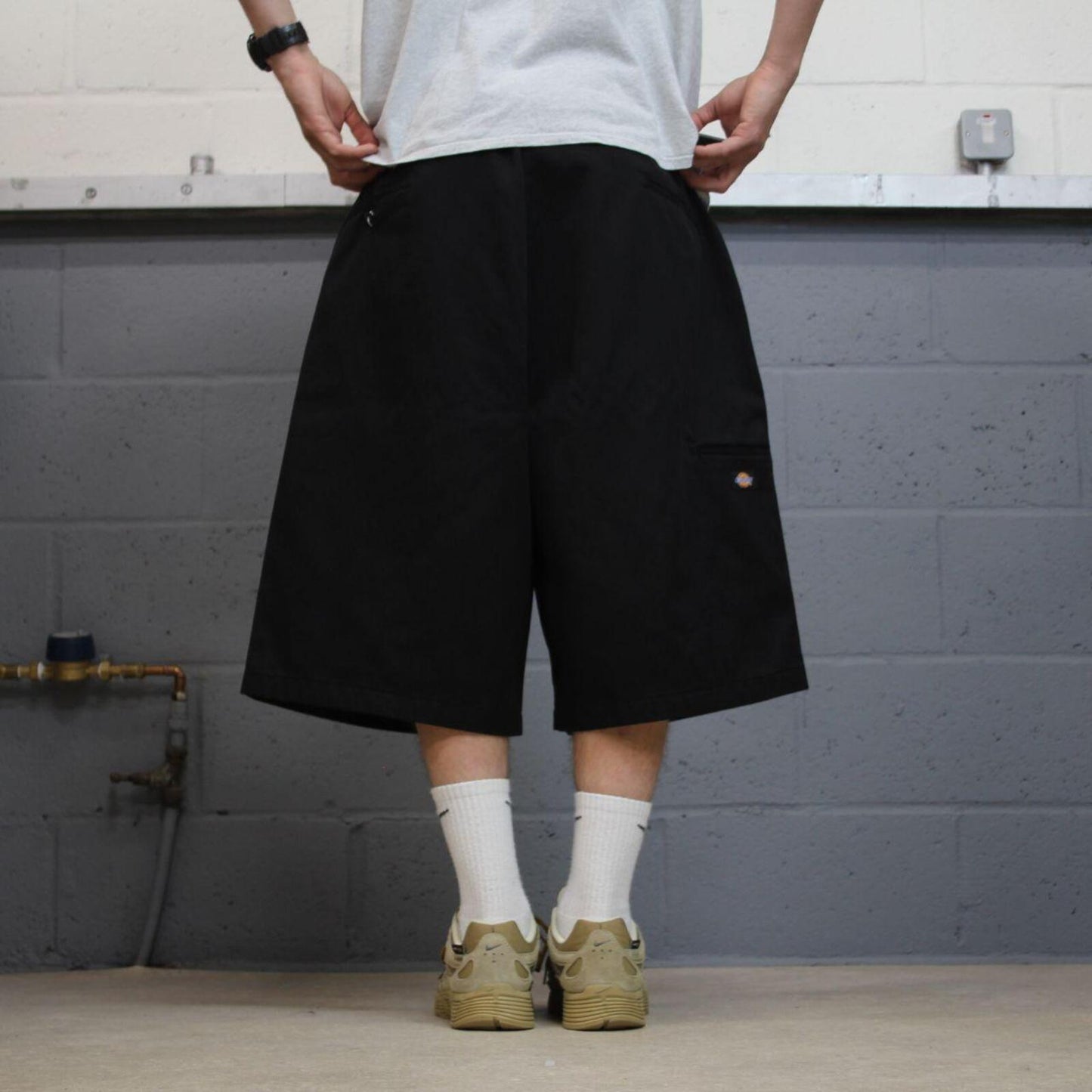 Dickies baggy chino shorts carpenter black Chino style skater shorts long wide leg festival