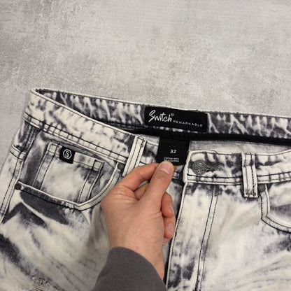 Acid wash denim shorts W32