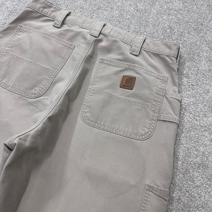 Vintage Carhartt carpenter pants y2k loose fit beige Loose leg 100% cotton skater style workwear