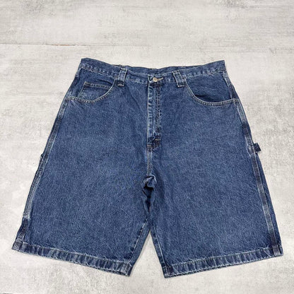 Mens Baggy Wrangler Carpenter Jorts W36 denim skater style cargo shorts