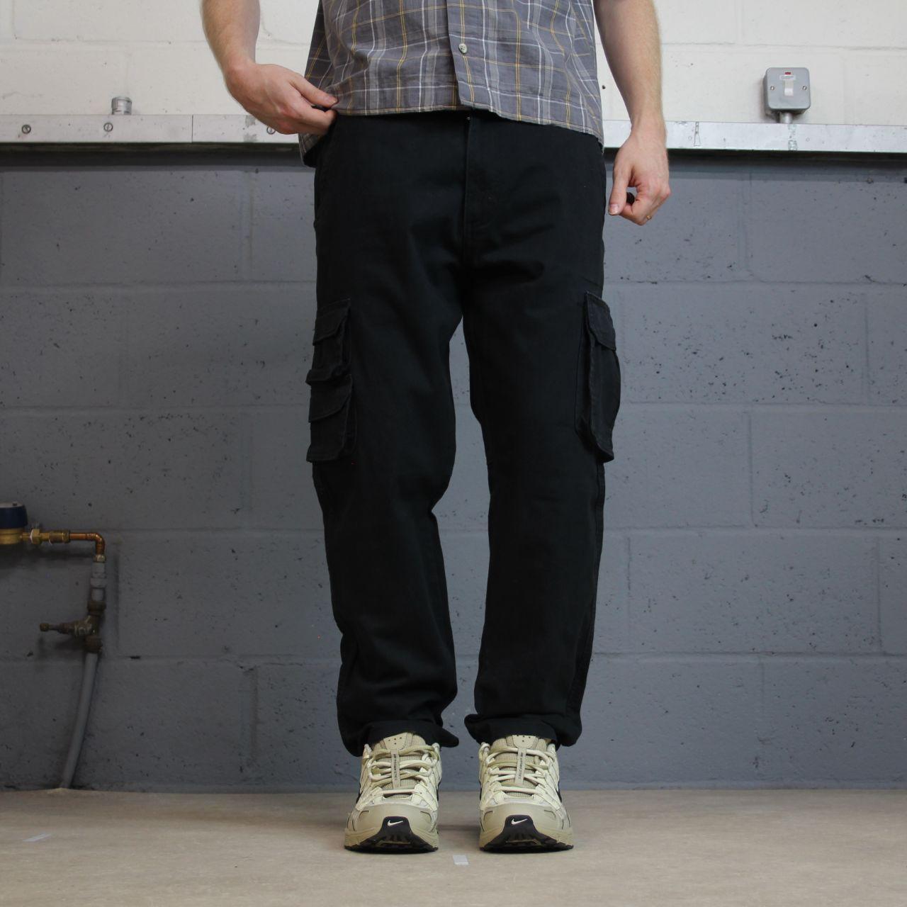 Wrangler cargo pants y2k black W34L30 Regular taper skater utility work pants