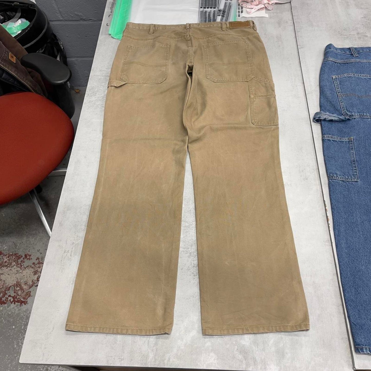 Schmidt carpenter jeans W38L34 khaki canvas loose skater cargos