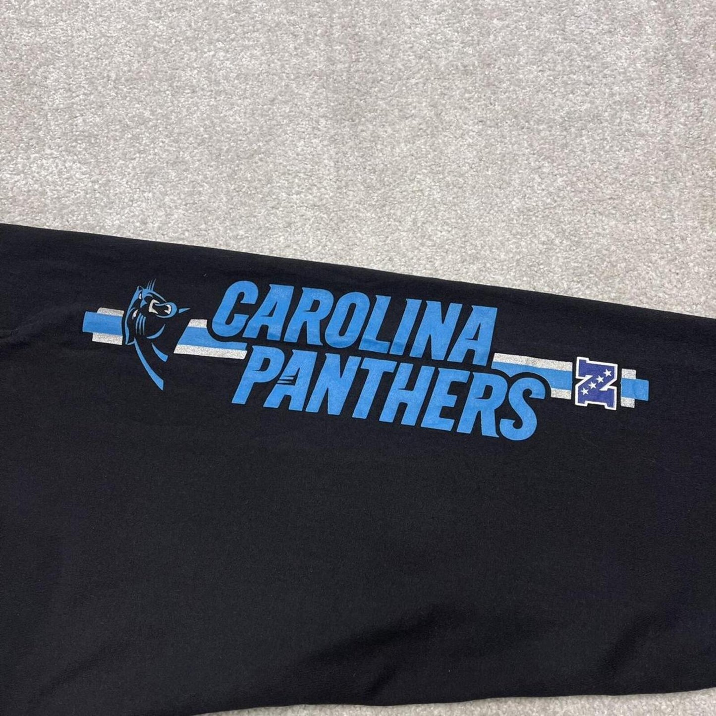 Y2k NFL baggy sweatpants joggers wide leg black Large Loose Carolina Panthers tracksuit bottoms