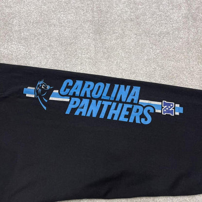 Y2k NFL baggy sweatpants joggers wide leg black Large Loose Carolina Panthers tracksuit bottoms
