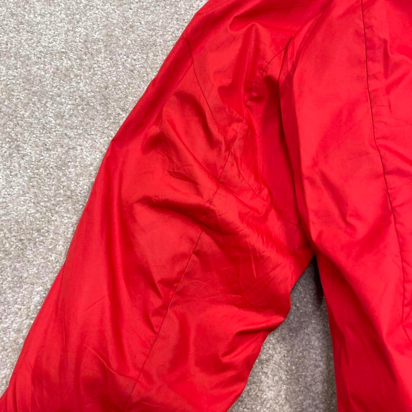 Y2K Nike technical windbreaker jacket red Nike storm fit coat, full zip, logos, hood and pockets