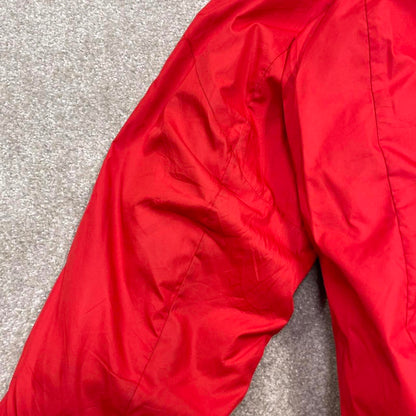 Y2K Nike technical windbreaker jacket red Nike storm fit coat, full zip, logos, hood and pockets