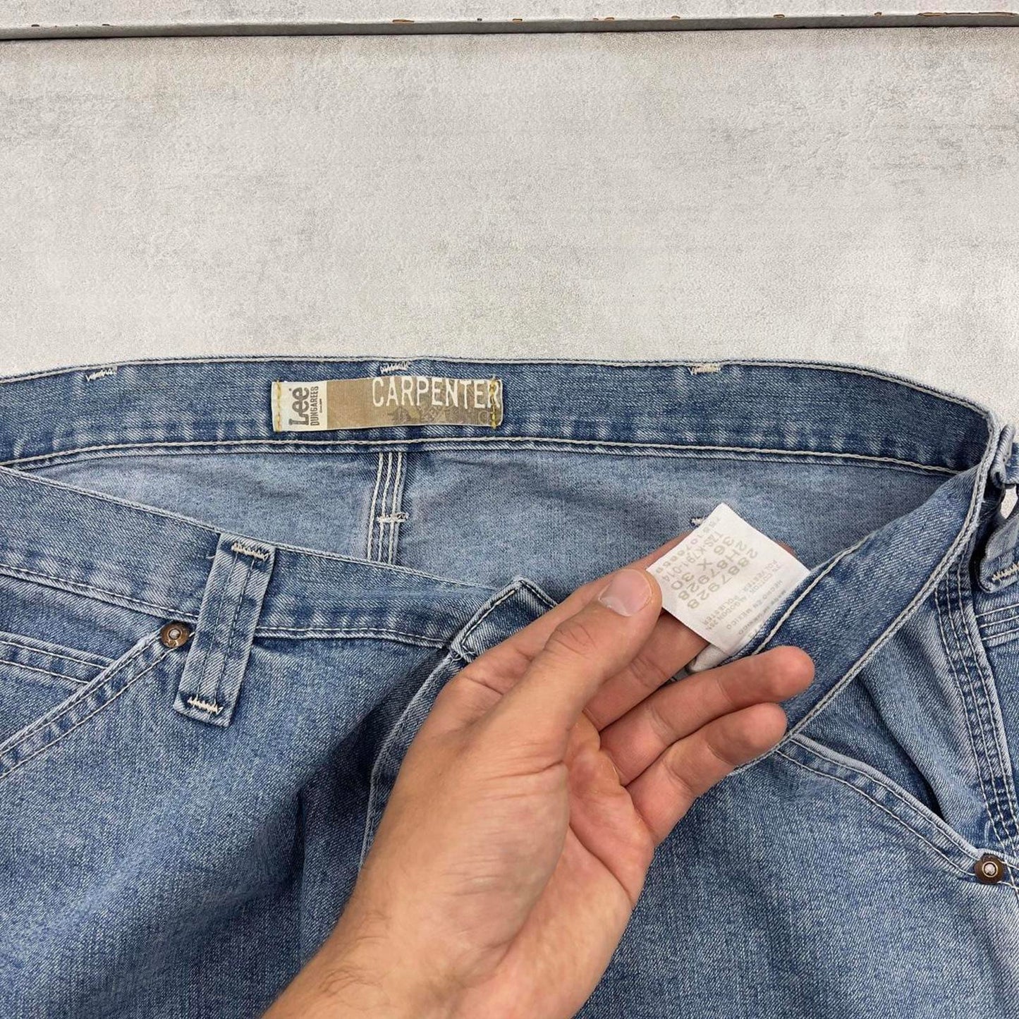 Baggy Lee carpenter jeans W36L30 blue denim loose wide leg y2k style cargo trousers