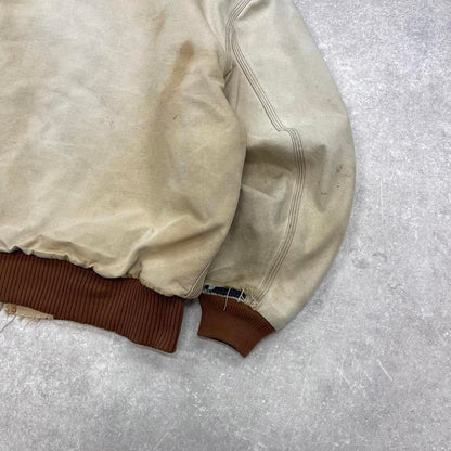 Vintage hooded Carhartt active jacket Large / X-Large distressed American