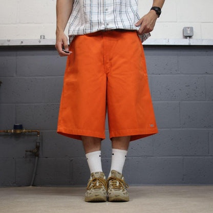 Baggy Dickies chino shorts carpenter orange Chino style skater shorts long wide leg festival