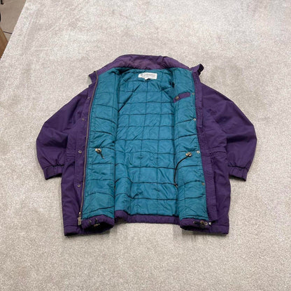 Vintage y2k Columbia technical walking jacket purple Padded coat with pockets and patch logo