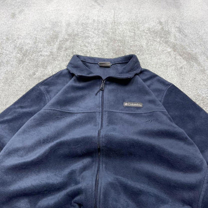 Y2k Columbia technical fleece XLT men's Navy 00s style full zip up autumn adjustable waist tech