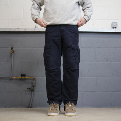 Carhartt WIP Aviation cargo pants W30L30 Mens navy relaxed 00s y2k style cargos trousers