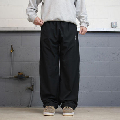 Black Reebok trackies XL Loose y2k shell suit sportswear tracksuit bottoms