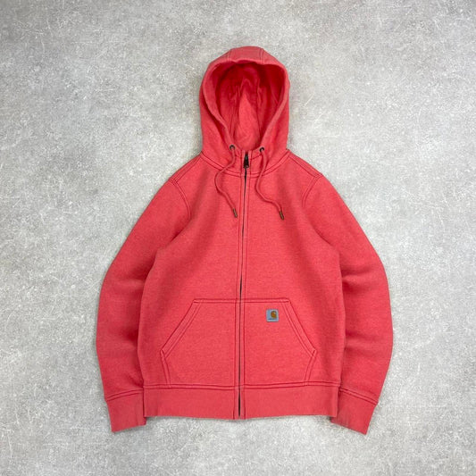 Y2k Carhartt full zip hoodie XS women's Coral zip up hooded jumper workwear style autumn fall
