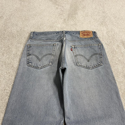 Y2K levi’s 505 jeans W34L34 straight leg washed blue Straight fit 5 pocket pants red tab logo