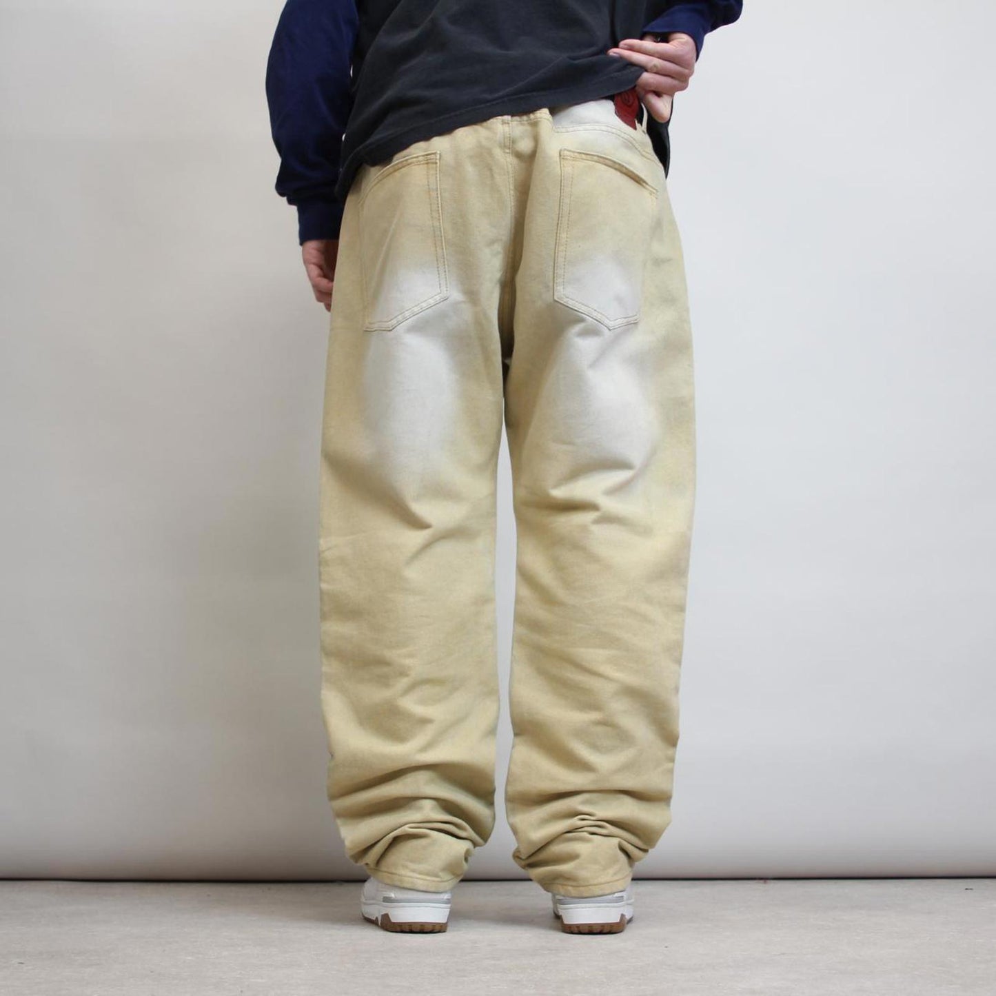 Tan/yellow Switch jeans W44L32 hip hop Y2K style jeans