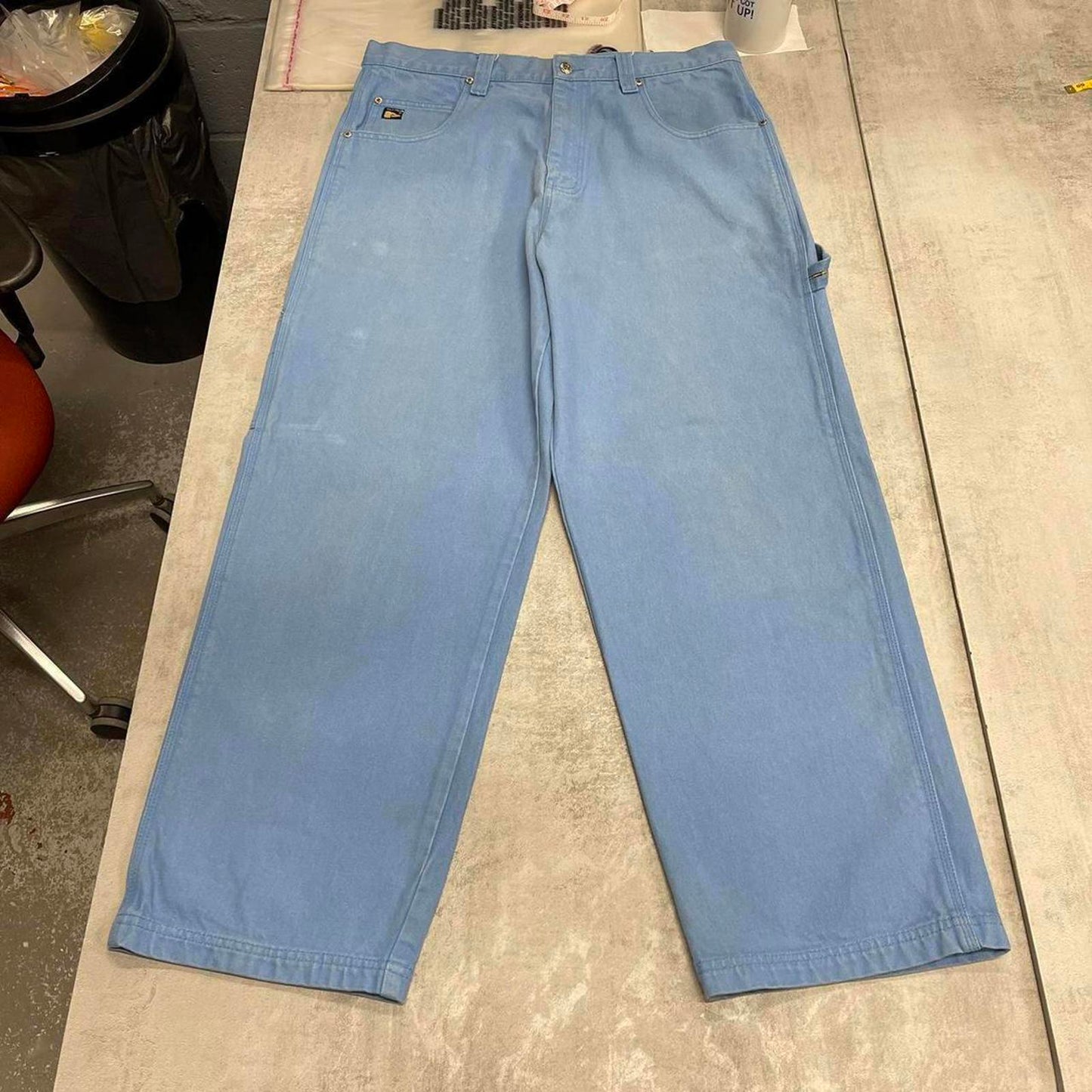 Baggy PJ carpenter jeans W36 L31 blue wide leg heavy denim 90s style skater cargos