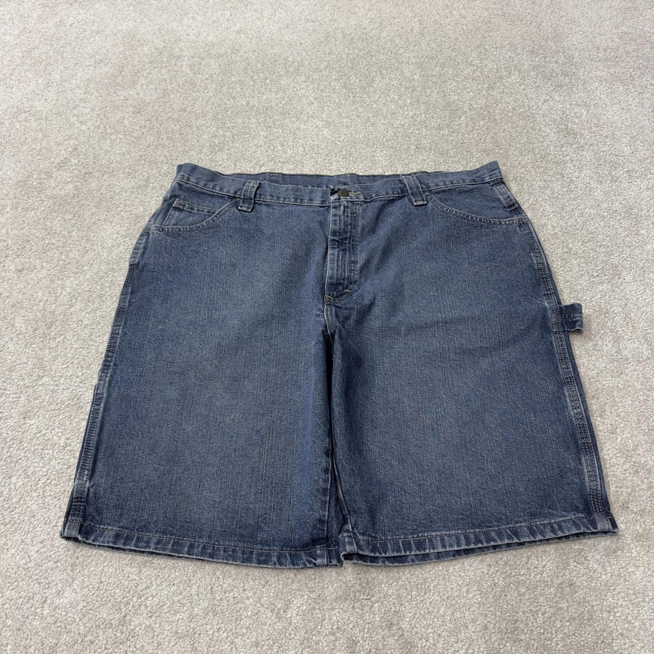 Wrangler denim carpenter shorts y2k blue W38 loose leg utility summer festival shorts