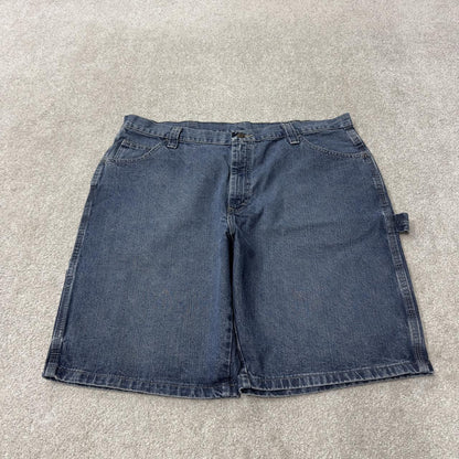 Wrangler denim carpenter shorts y2k blue W38 loose leg utility summer festival shorts