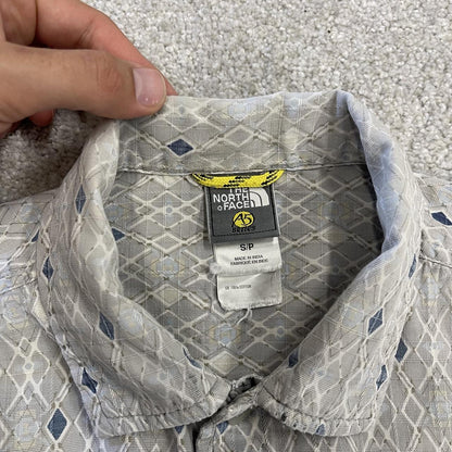 North Face boxy pattern short sleeve shirt grey TNF Festival style surf check shirt