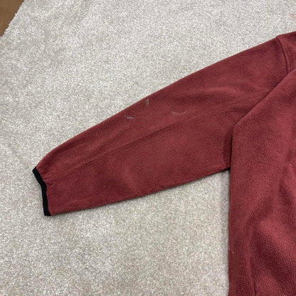 00s Columbia technical fleece jacket 14/16 youth red full zip up y2k style autumn