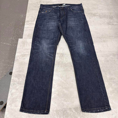 Blue Rocawear jeans W40L35 embroidered y2k stitch style straight fit denim pants