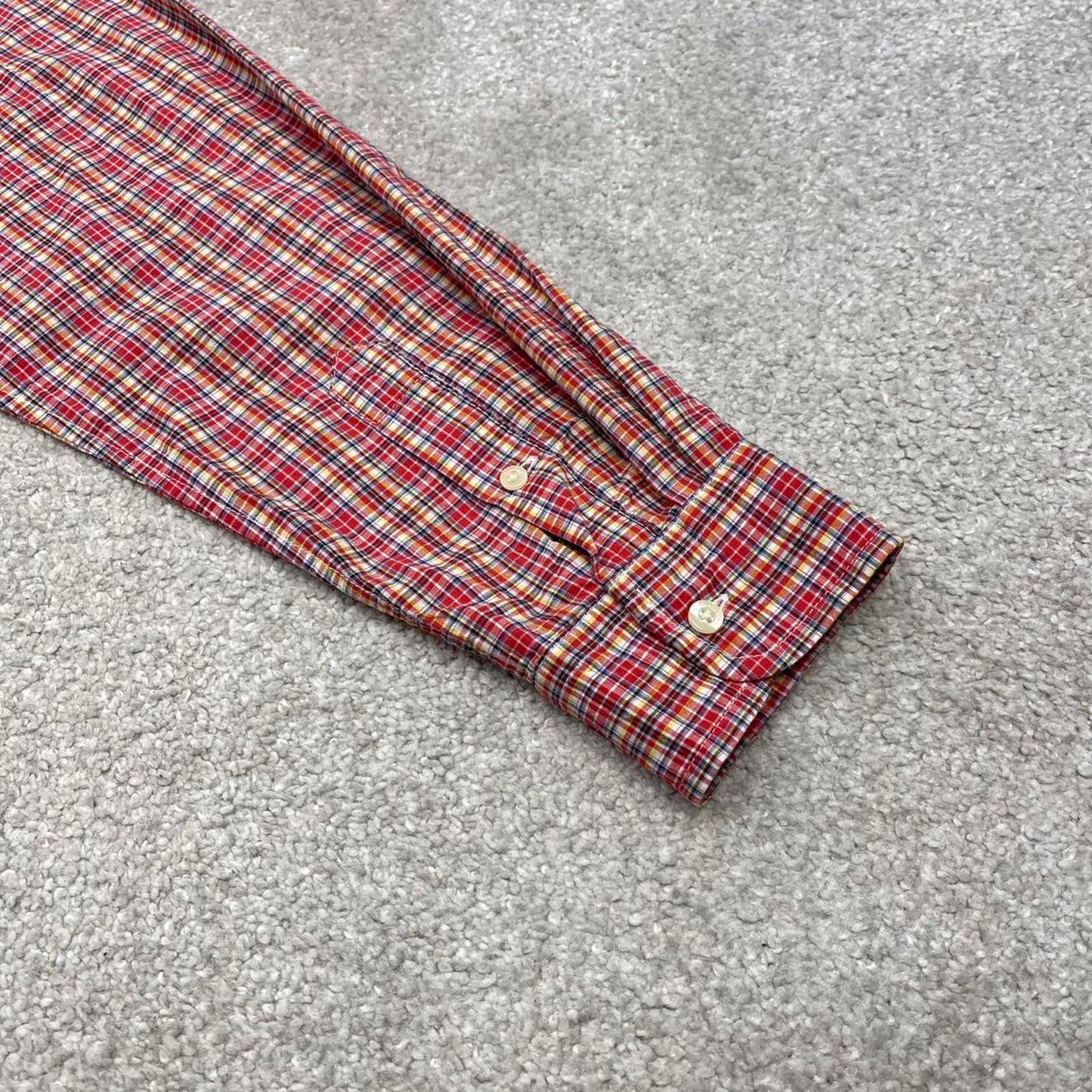 Y2K CHAPS checkered plaid shirt red Long sleeve check button down