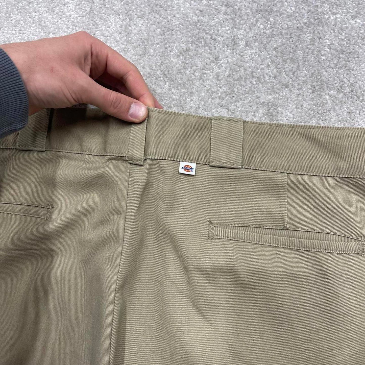 Khaki Dickies pants W36L29 loose twill chino 90s style skater pants work wear trousers autumn
